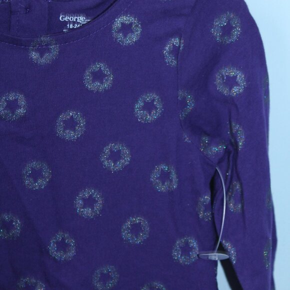 George Size 18-24M Purple Dress Glitter Stars - Picture 2 of 2